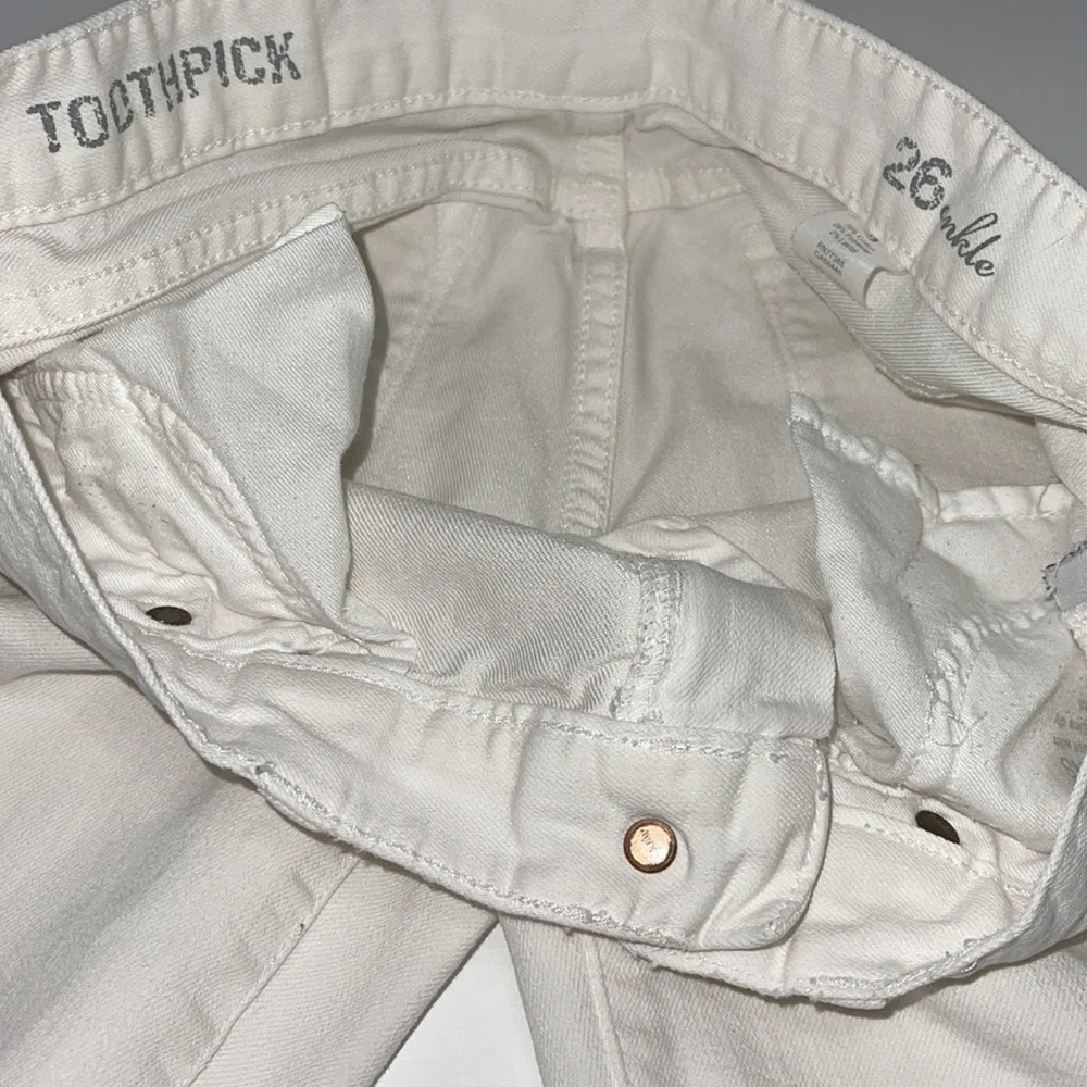 J Crew White Toothpick 26ankle Jeans